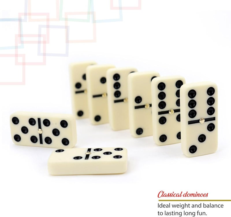 ERLLE - Premium Double 6 Dominoes Set, Classic Domino Game with Vinyl Case, Tiles for Adults & Kids, Mexican Train & Family Game Night - Image 3